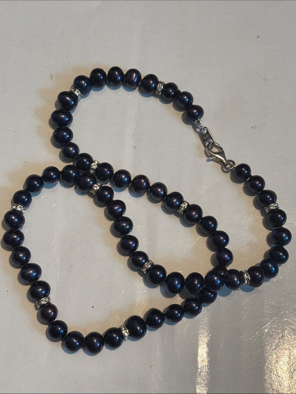 Elegant Danbury Mint Midnight spell genuin Black Pearl-Inspired Beaded Necklace